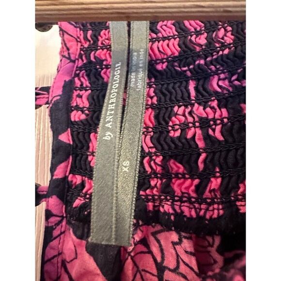 Anthropologie XS Arielle Sleep Maxi Dress Pink Navy Pockets Boho - Picture 6 of 11